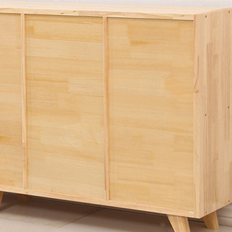 Contemporary Horizontal Shelf Bookcase Pine Bookshelf for Living Room