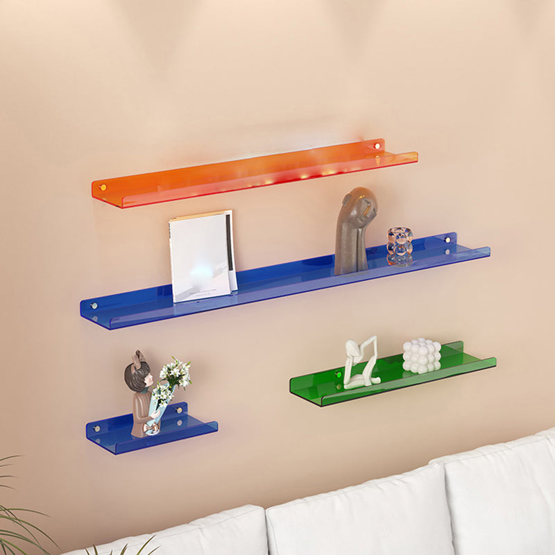 Contemporary Wall Mounted Bookcase Acrylic Book Shelf for Living Room