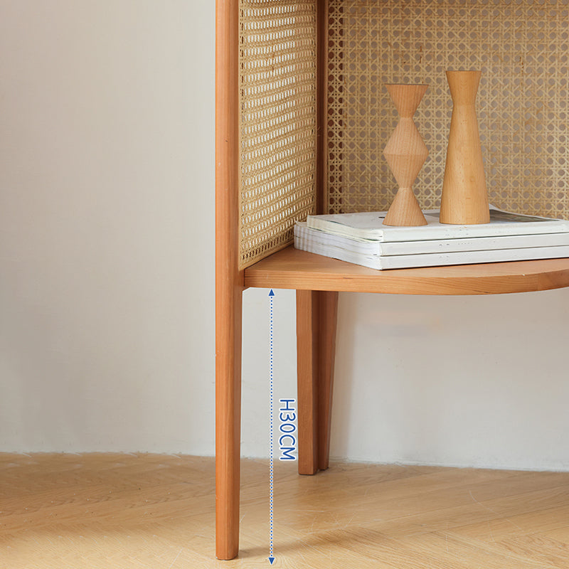 Corner Wooden 4-Tier Shelf Contemporary Bookcase with Shelves