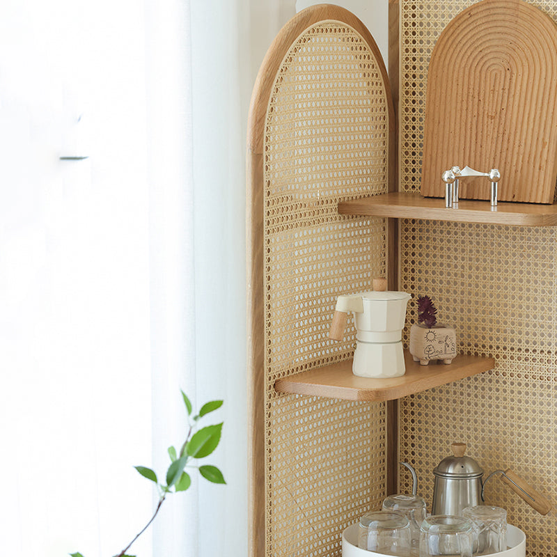 Corner Wooden 4-Tier Shelf Contemporary Bookcase with Shelves