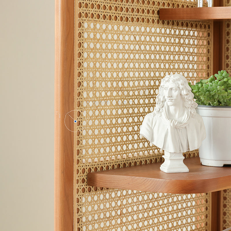 Corner Wooden 4-Tier Shelf Contemporary Bookcase with Shelves