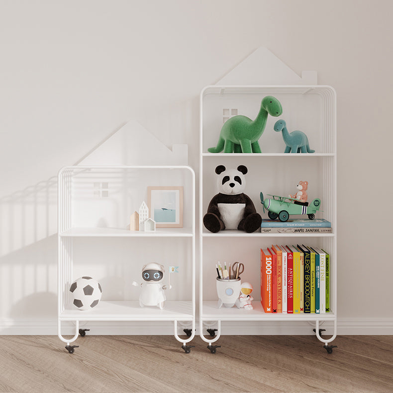 11" Wide Contemporary Bookshelf Open Back Shelves Included Iron Bookcase