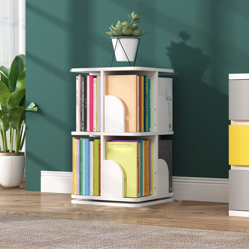 Contemporary Wooden Bookcase Closed Back Shelf Bookcase with Caster