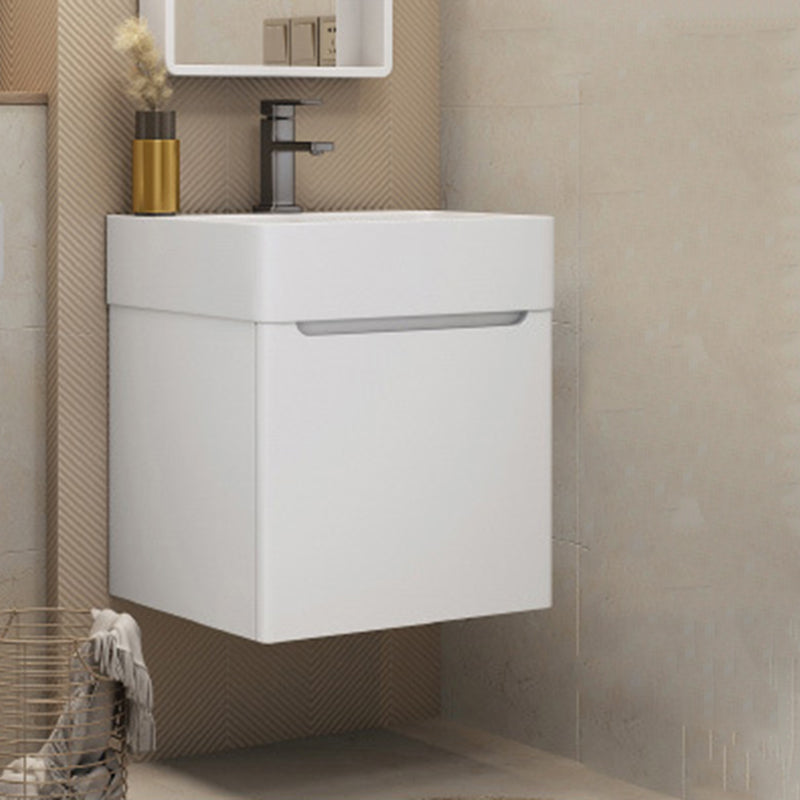 Modern Wooden Sink Vanity White Wall Mount Bathroom Vanity Cabinet with Mirror