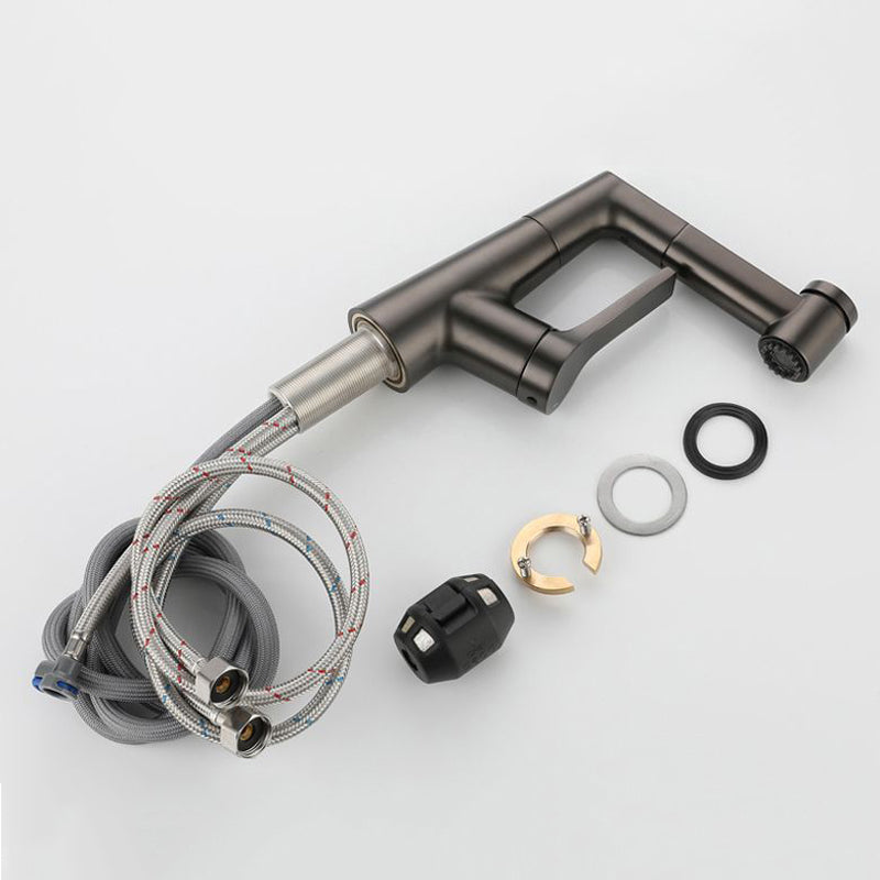 Single Lever Handle Faucets Contemporary Centerset Faucets for Bathroom