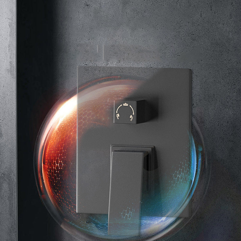 Modern Pressure Balanced Diverter Valve Shower Faucet Metal Shower System on Wall