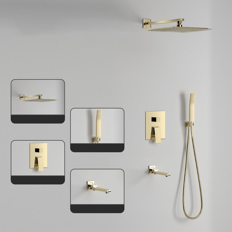 Modern Pressure Balanced Diverter Valve Shower Faucet Metal Shower System on Wall