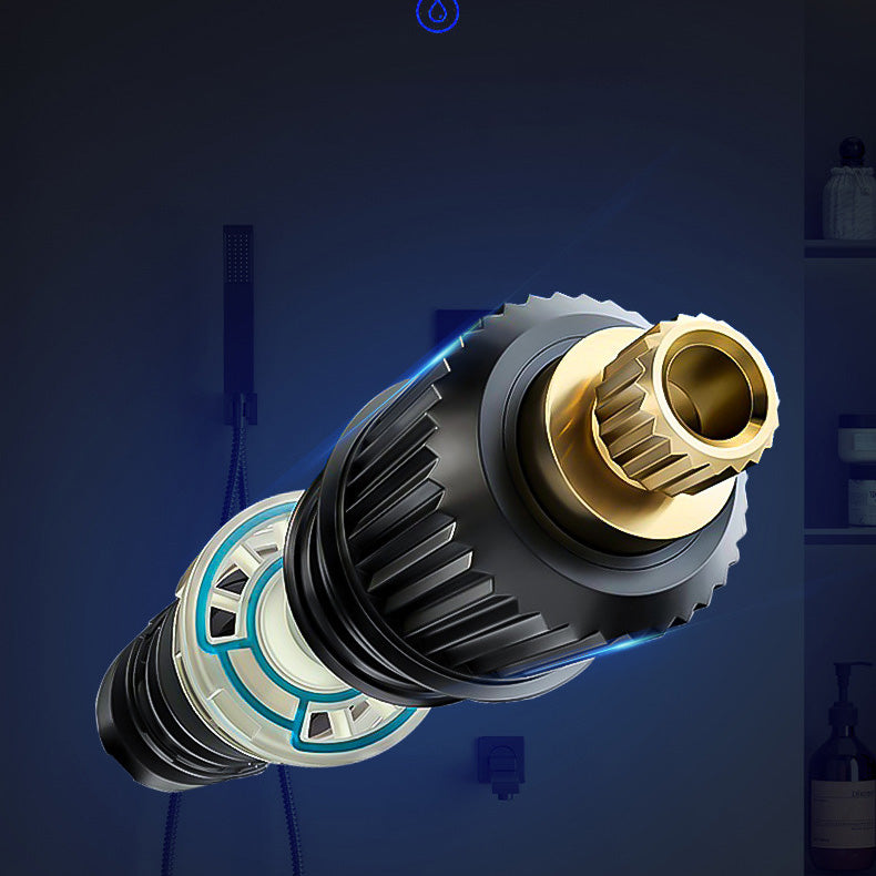 Modern Pressure Balanced Diverter Valve Shower Faucet Metal Shower System on Wall