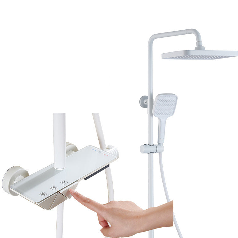 Wall Mounted Modern Square Metal Shower Adjustable Shower Head Shower Faucet