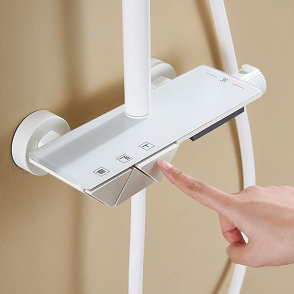 Wall Mounted Modern Square Metal Shower Adjustable Shower Head Shower Faucet