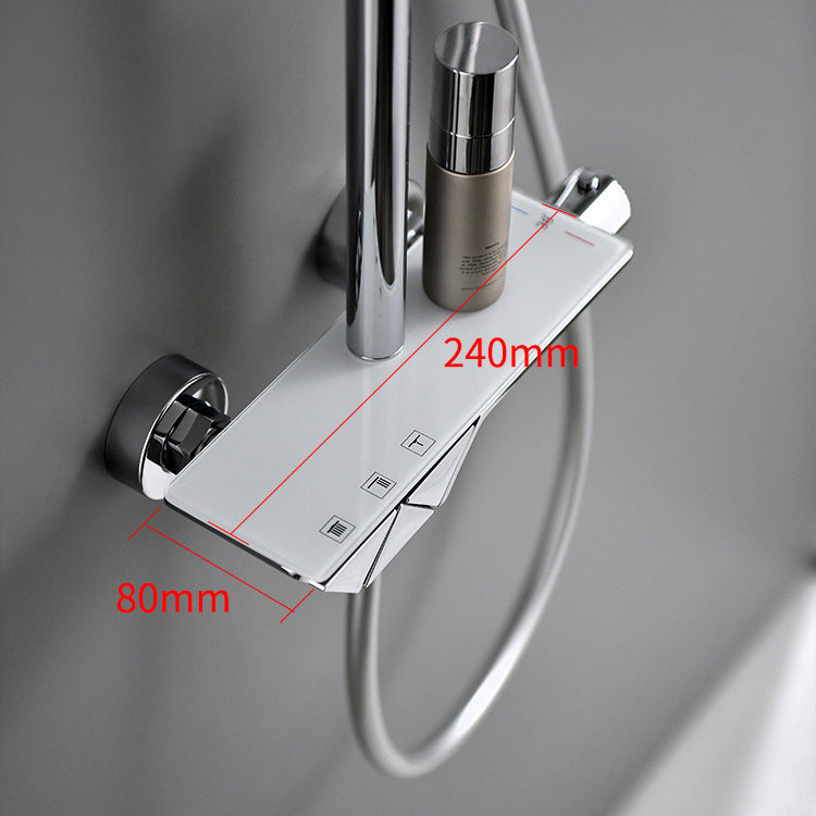 Wall Mounted Modern Square Metal Shower Adjustable Shower Head Shower Faucet