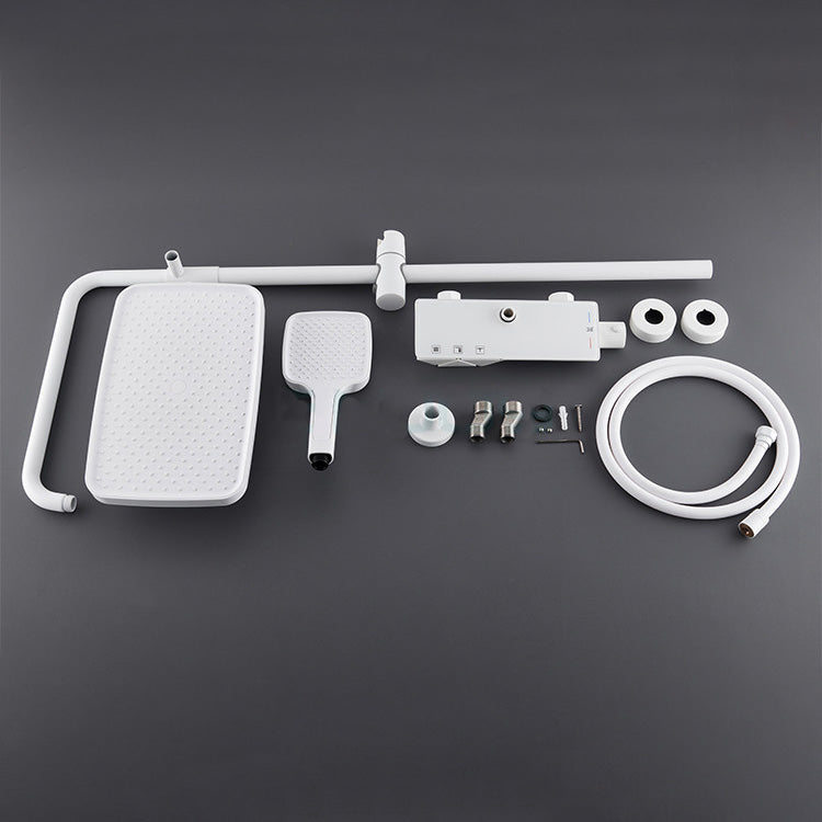 Wall Mounted Modern Square Metal Shower Adjustable Shower Head Shower Faucet