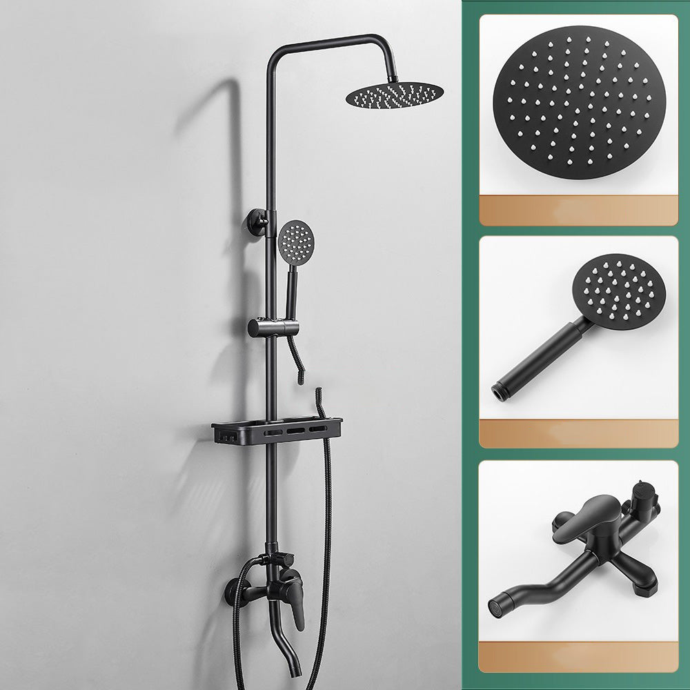 Modern Adjustable Water Flow Shower Faucet Shower Arm Hose Shower System on Wall
