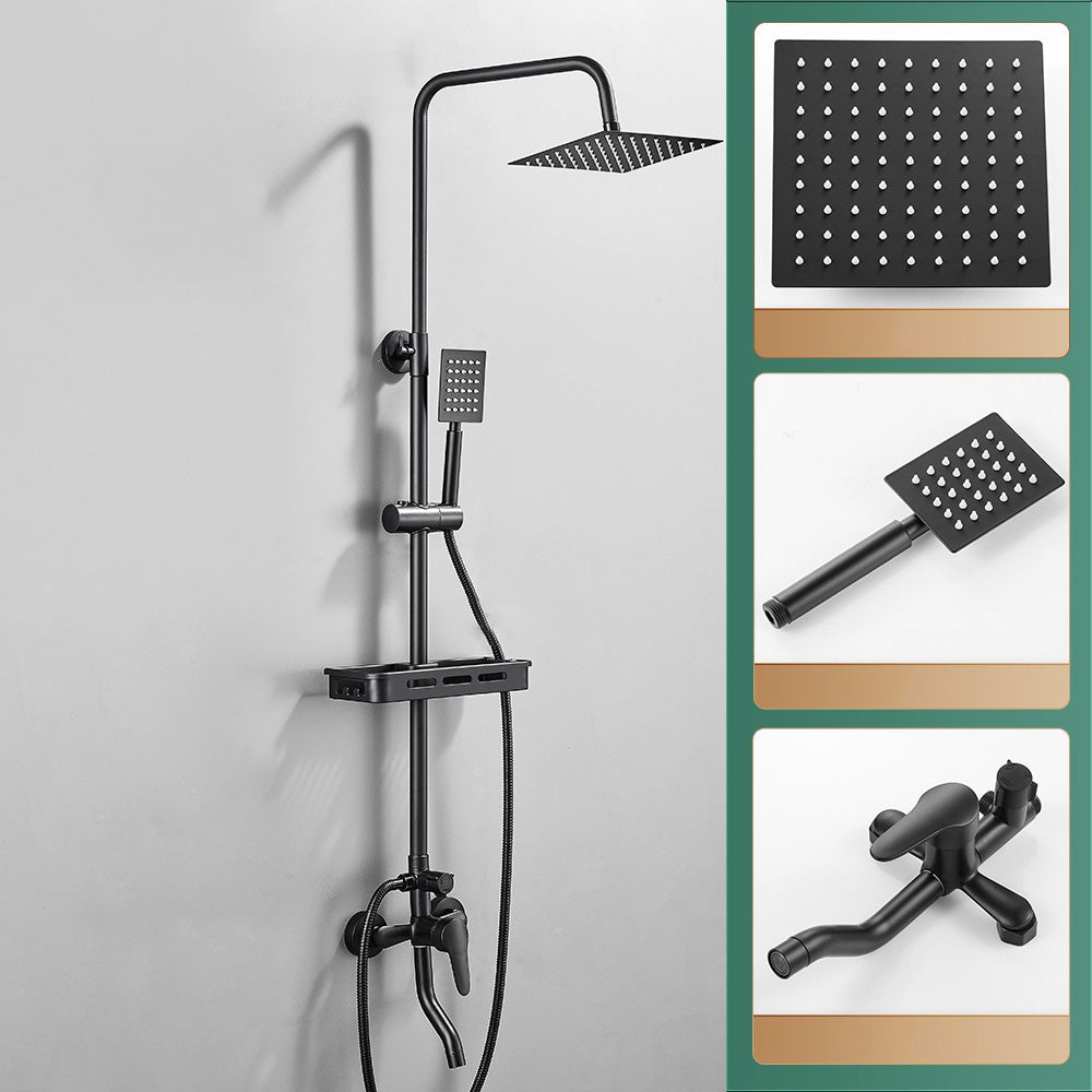 Modern Adjustable Water Flow Shower Faucet Shower Arm Hose Shower System on Wall