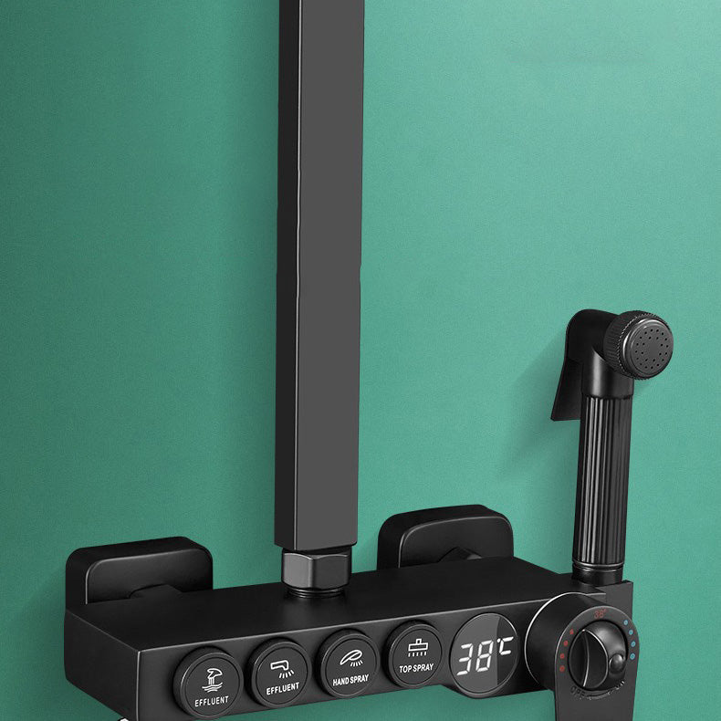 Modern Adjustable Water Flow Shower Faucet Shower Arm Hose Shower System on Wall