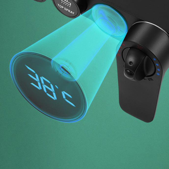 Modern Adjustable Water Flow Shower Faucet Shower Arm Hose Shower System on Wall