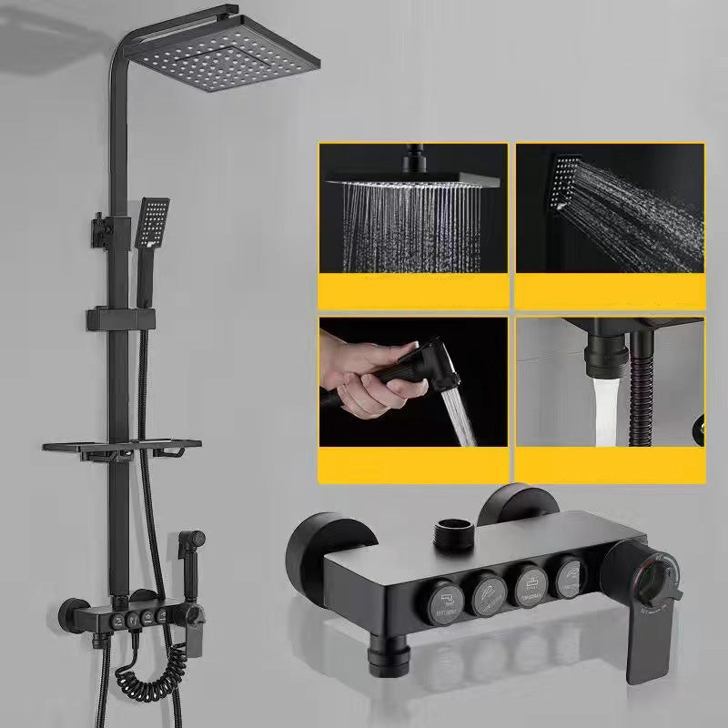 Wall Mounted Shower Arm Shower Faucet Pressure Balanced Diverter Valve Shower System