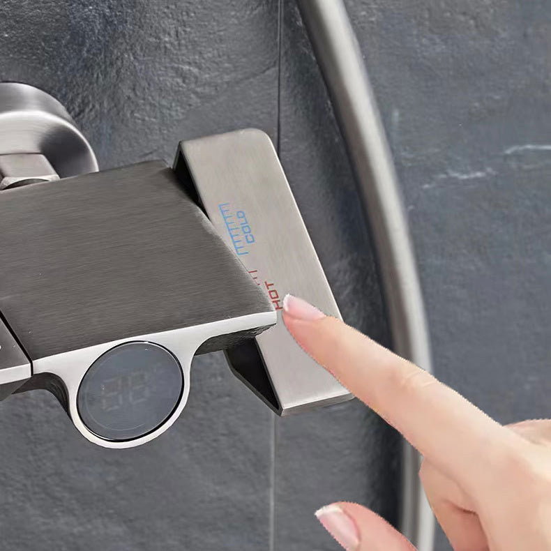 Wall Mounted Shower Arm Shower Faucet Pressure Balanced Diverter Valve Shower System