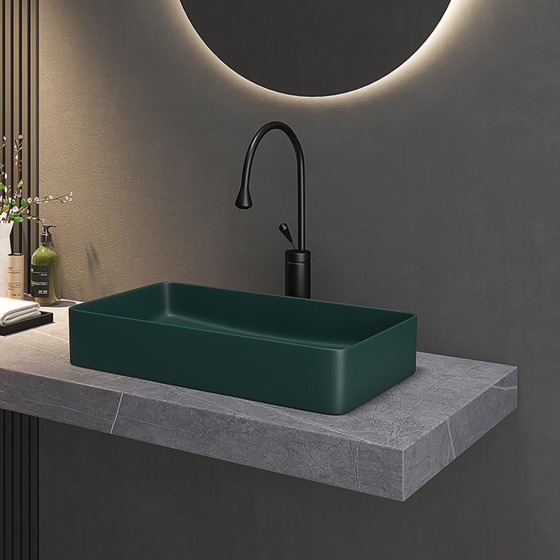 Contemporary Bathroom Sink Porcelain Rectangular Vessel Bathroom Sink