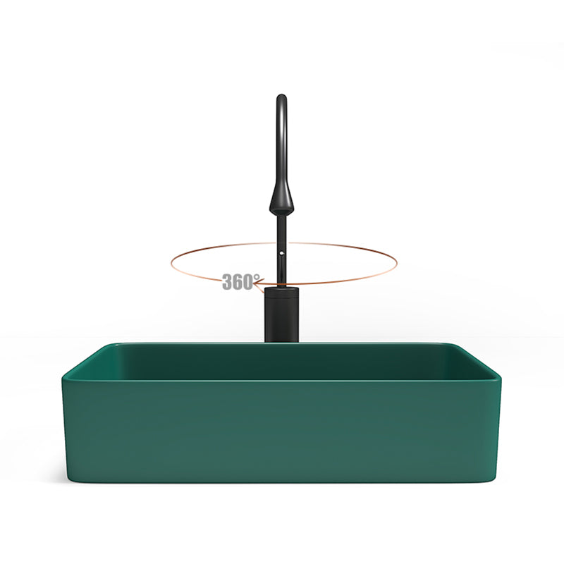 Contemporary Bathroom Sink Porcelain Rectangular Vessel Bathroom Sink