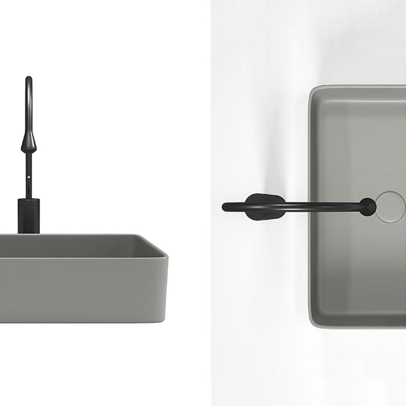 Contemporary Bathroom Sink Porcelain Rectangular Vessel Bathroom Sink