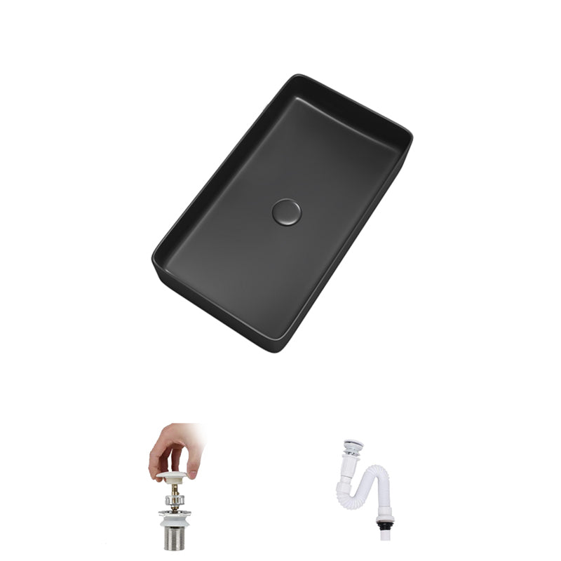 Contemporary Bathroom Sink Porcelain Rectangular Vessel Bathroom Sink