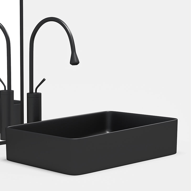 Contemporary Bathroom Sink Porcelain Rectangular Vessel Bathroom Sink