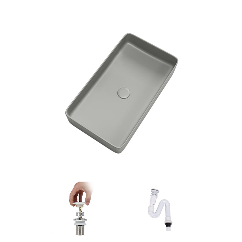Contemporary Bathroom Sink Porcelain Rectangular Vessel Bathroom Sink