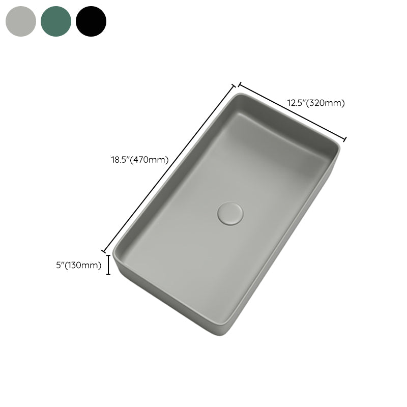 Contemporary Bathroom Sink Porcelain Rectangular Vessel Bathroom Sink