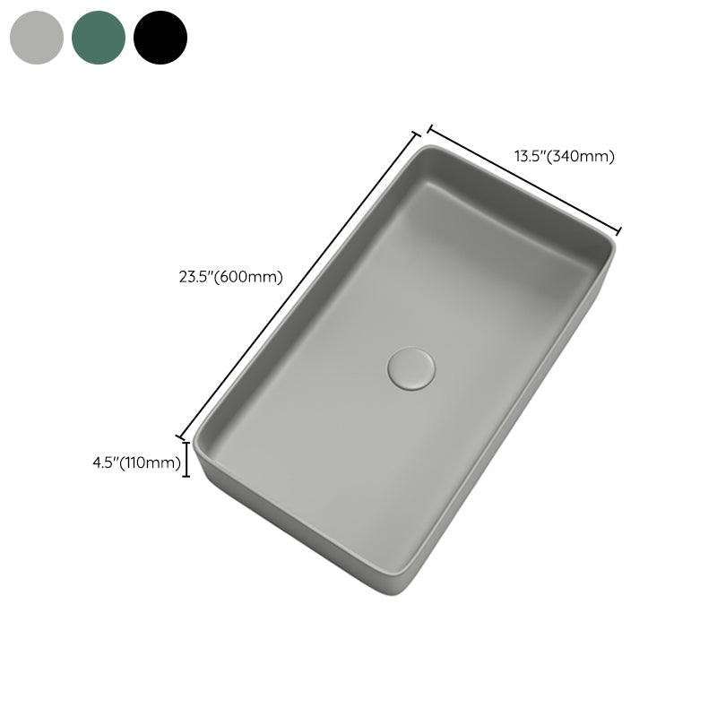 Contemporary Bathroom Sink Porcelain Rectangular Vessel Bathroom Sink