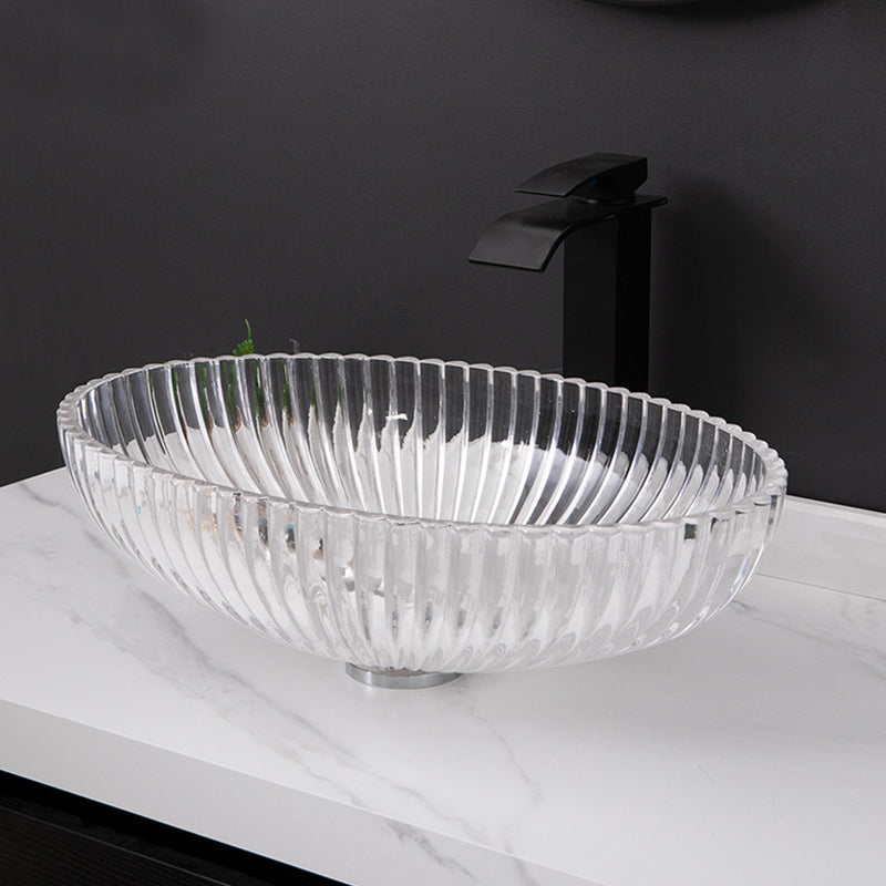 Glass No Craftsmanship Trough Bathroom Sink Modern Bathroom Sink with Basin