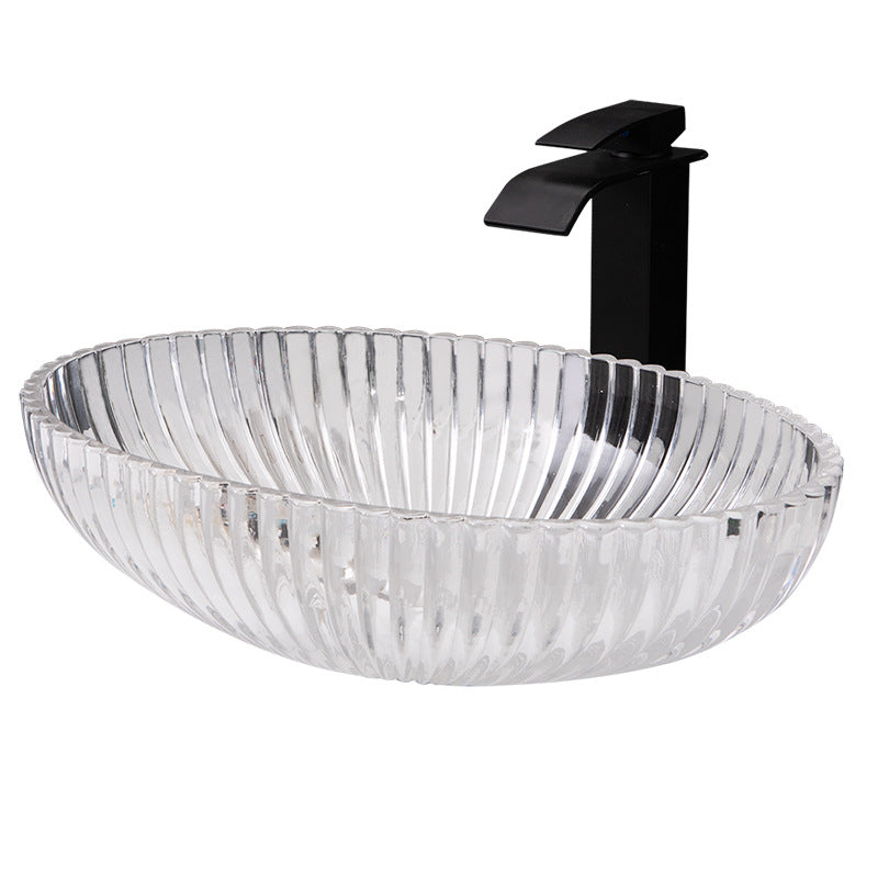 Glass No Craftsmanship Trough Bathroom Sink Modern Bathroom Sink with Basin