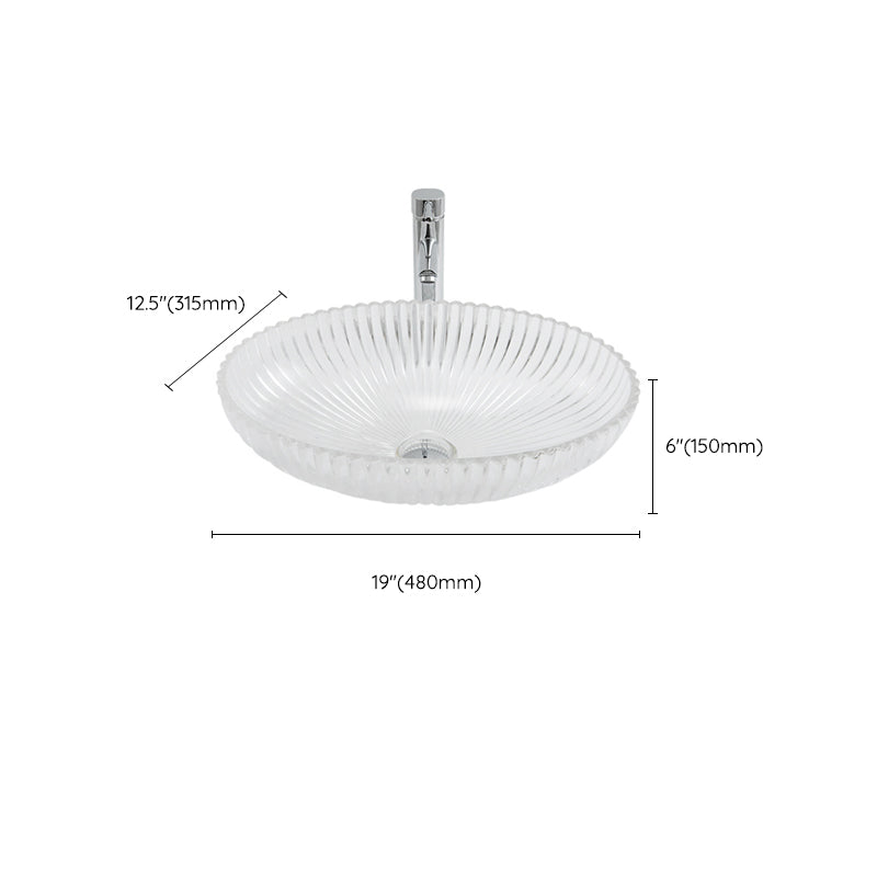 Glass No Craftsmanship Trough Bathroom Sink Modern Bathroom Sink with Basin