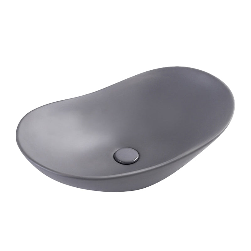 Modern Bathroom Sink Oval Bathroom Sink Overflow with Basin and Faucet