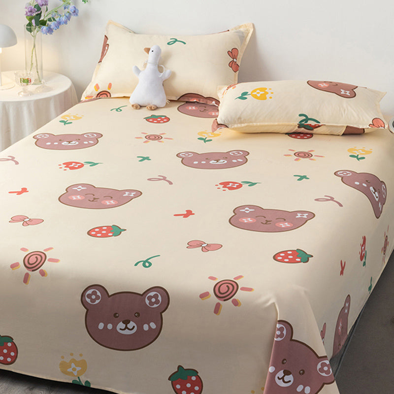 Printed Bed Sheet Breathable Polyester Fade Resistant Bed Sheet