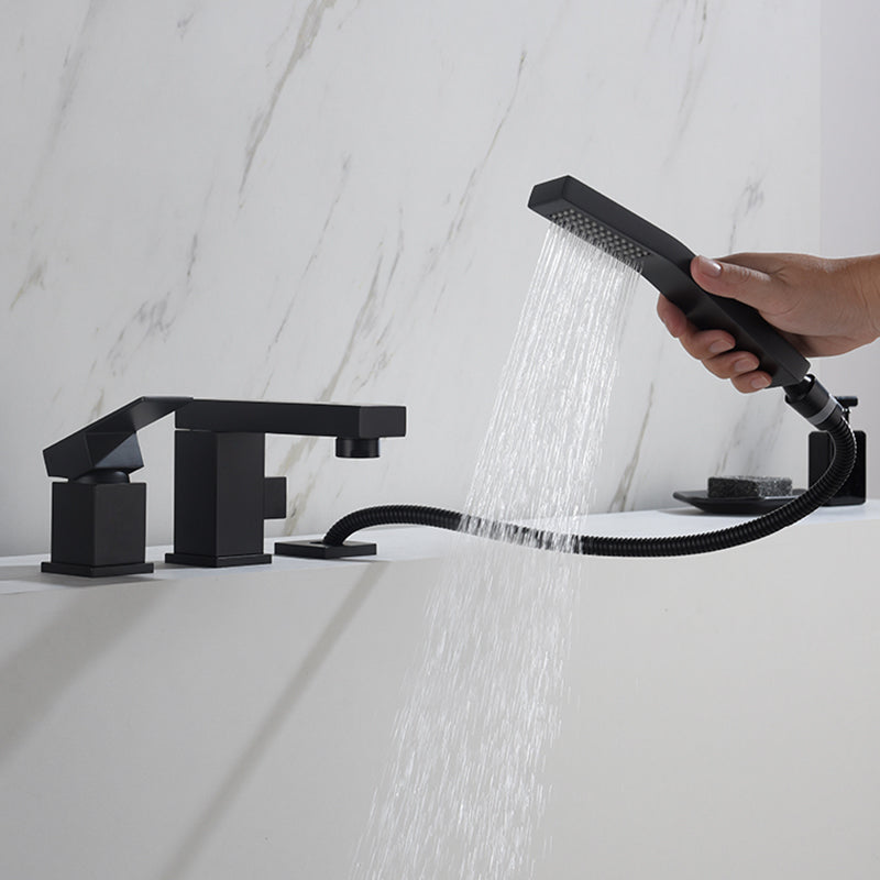 Deck Mounted Metal Freestanding Tub Filler Single Handle Freestanding Faucet
