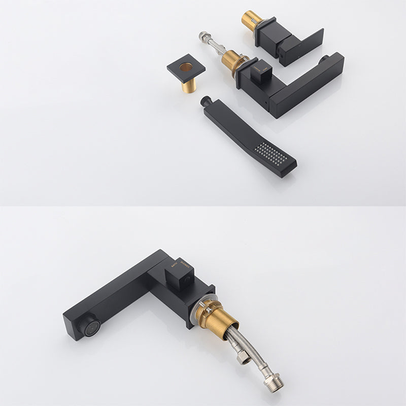 Deck Mounted Metal Freestanding Tub Filler Single Handle Freestanding Faucet