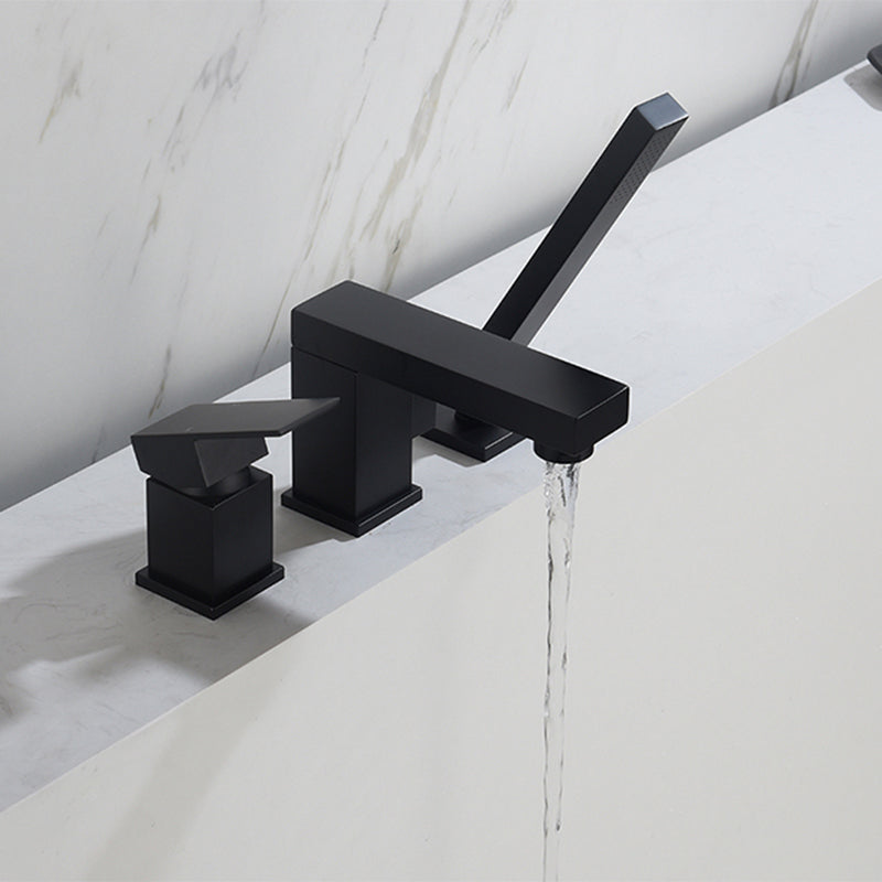 Deck Mounted Metal Freestanding Tub Filler Single Handle Freestanding Faucet