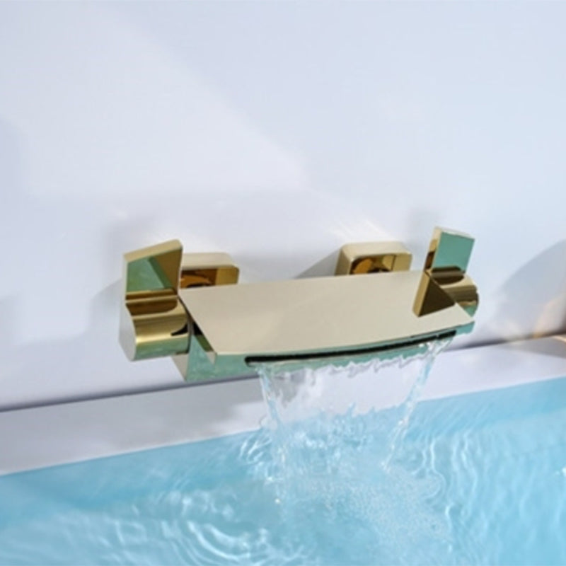 Modern Wall Mounted Metal Tub Filler Single Handle Tub Faucet Trim