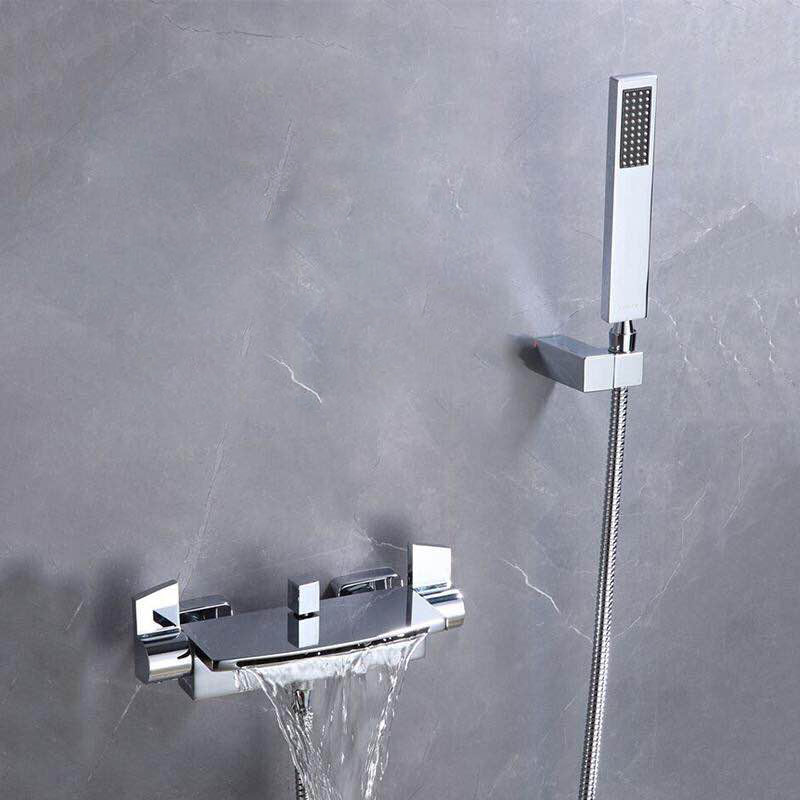 Modern Wall Mounted Metal Tub Filler Single Handle Tub Faucet Trim