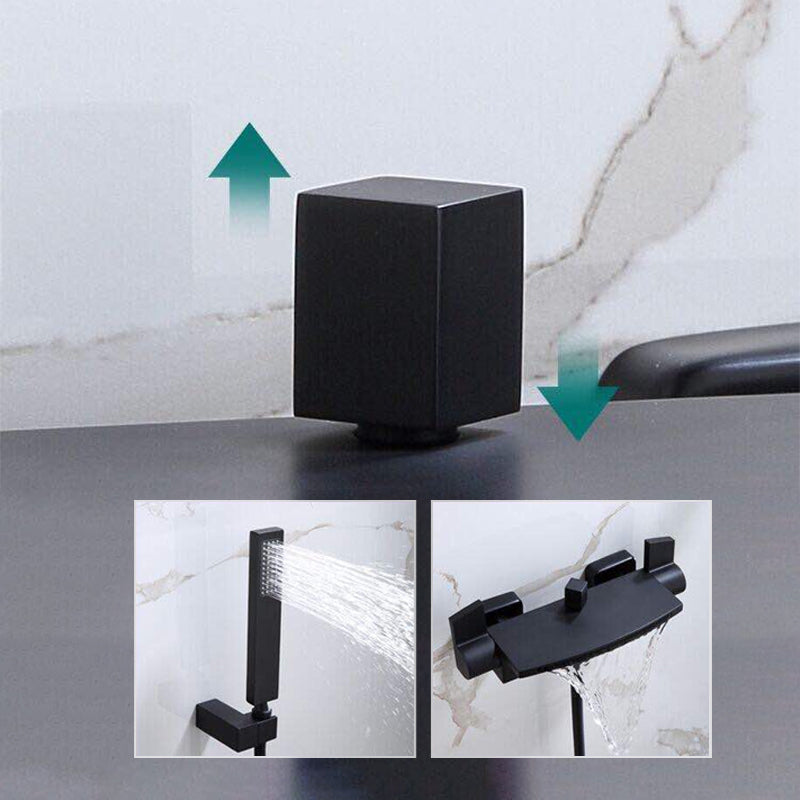 Modern Wall Mounted Metal Tub Filler Single Handle Tub Faucet Trim