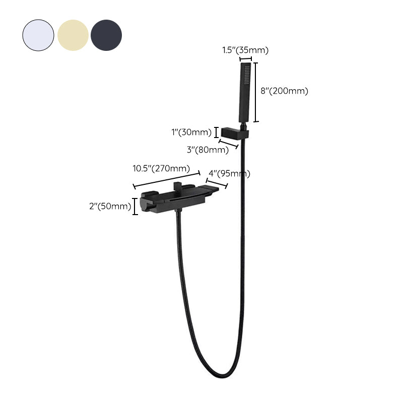 Modern Wall Mounted Metal Tub Filler Single Handle Tub Faucet Trim
