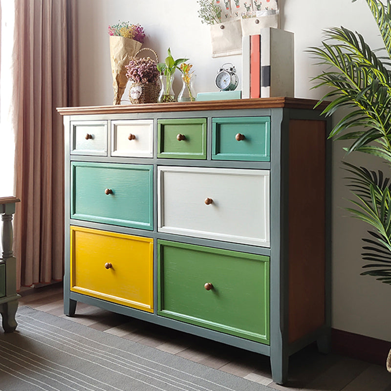 Vertical Nautical Wooden Storage Chest Bedroom Chest with Drawers