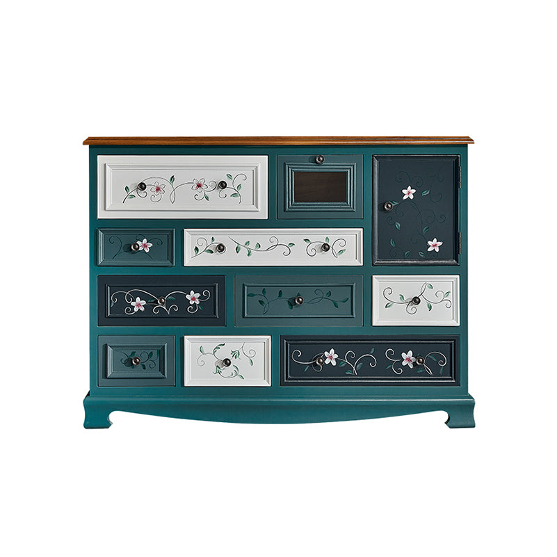 Nautical Bedroom Wooden Storage Chest Horizontal Chest with 10 Drawers