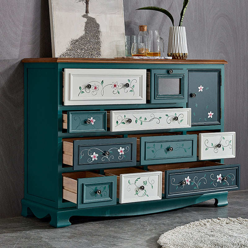 Nautical Bedroom Wooden Storage Chest Horizontal Chest with 10 Drawers