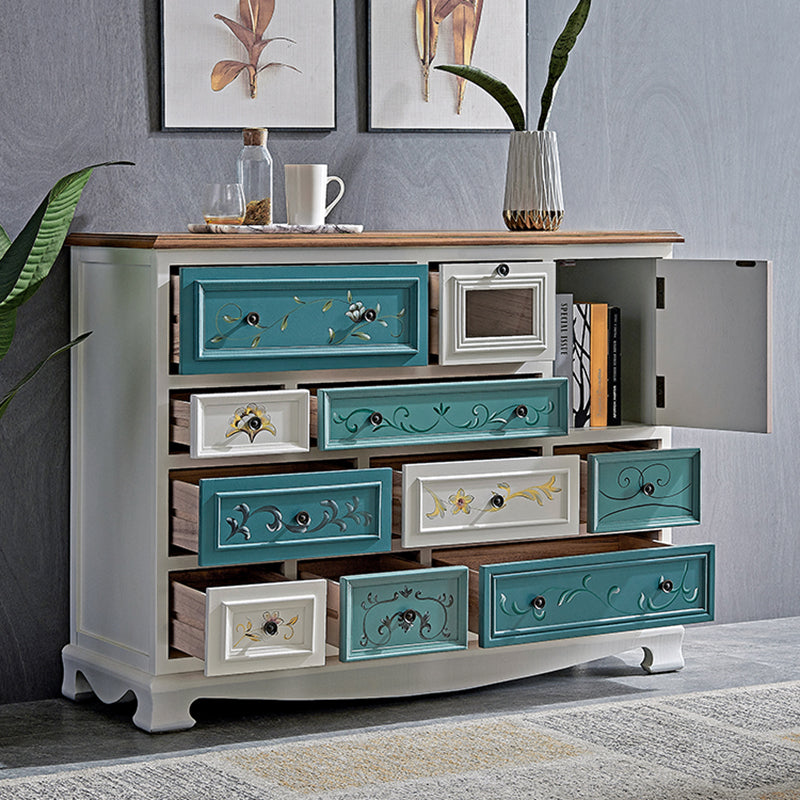 Nautical Bedroom Wooden Storage Chest Horizontal Chest with 10 Drawers
