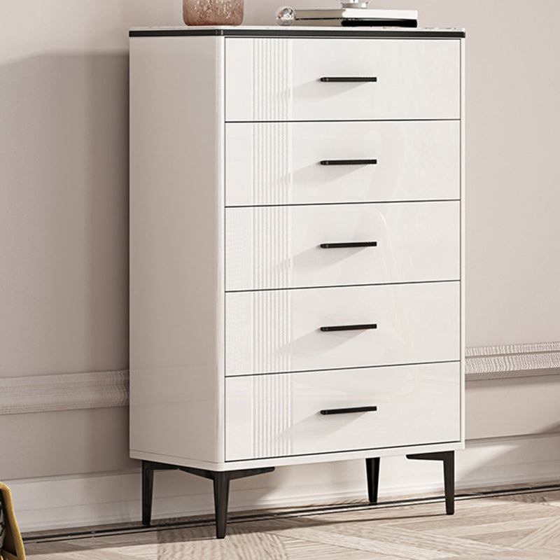 Glam Stone Storage Chest Bedroom 11.8" Wide Chest in White with Drawers