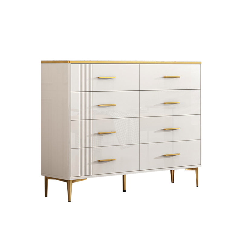 Glam Stone Storage Chest Bedroom 11.8" Wide Chest in White with Drawers