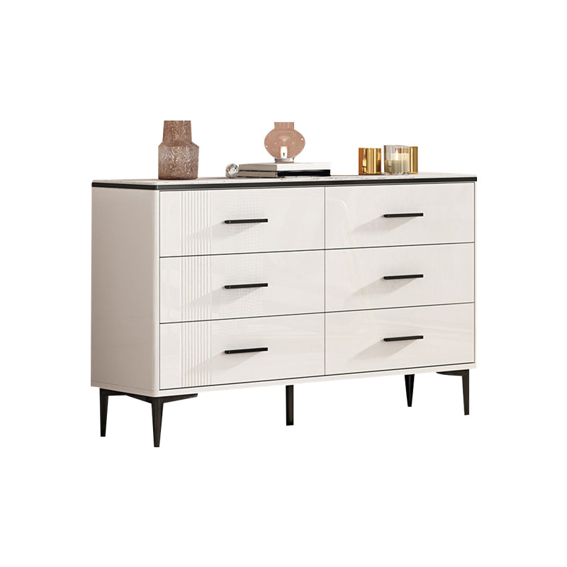 Glam Stone Storage Chest Bedroom 11.8" Wide Chest in White with Drawers