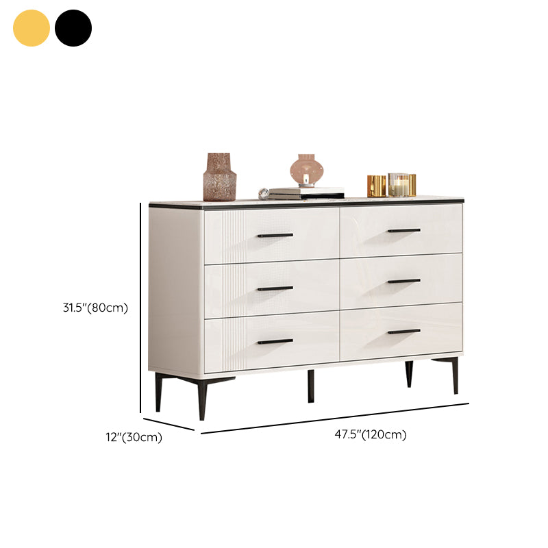 Glam Stone Storage Chest Bedroom 11.8" Wide Chest in White with Drawers